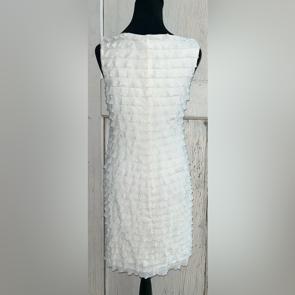 ❤️BOHO BODYCON White Lace & Ruffle Mini Dress❤️ - Picture 3 of 7